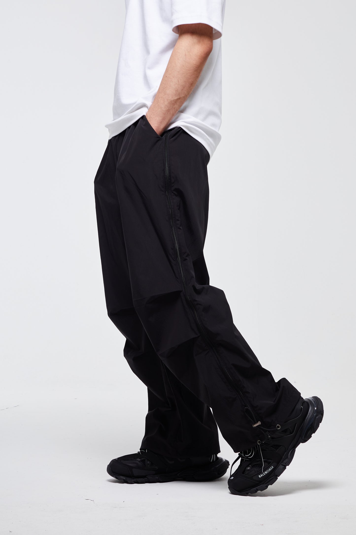 PANTALON PARACHUTE ZIPPÉ NOIR