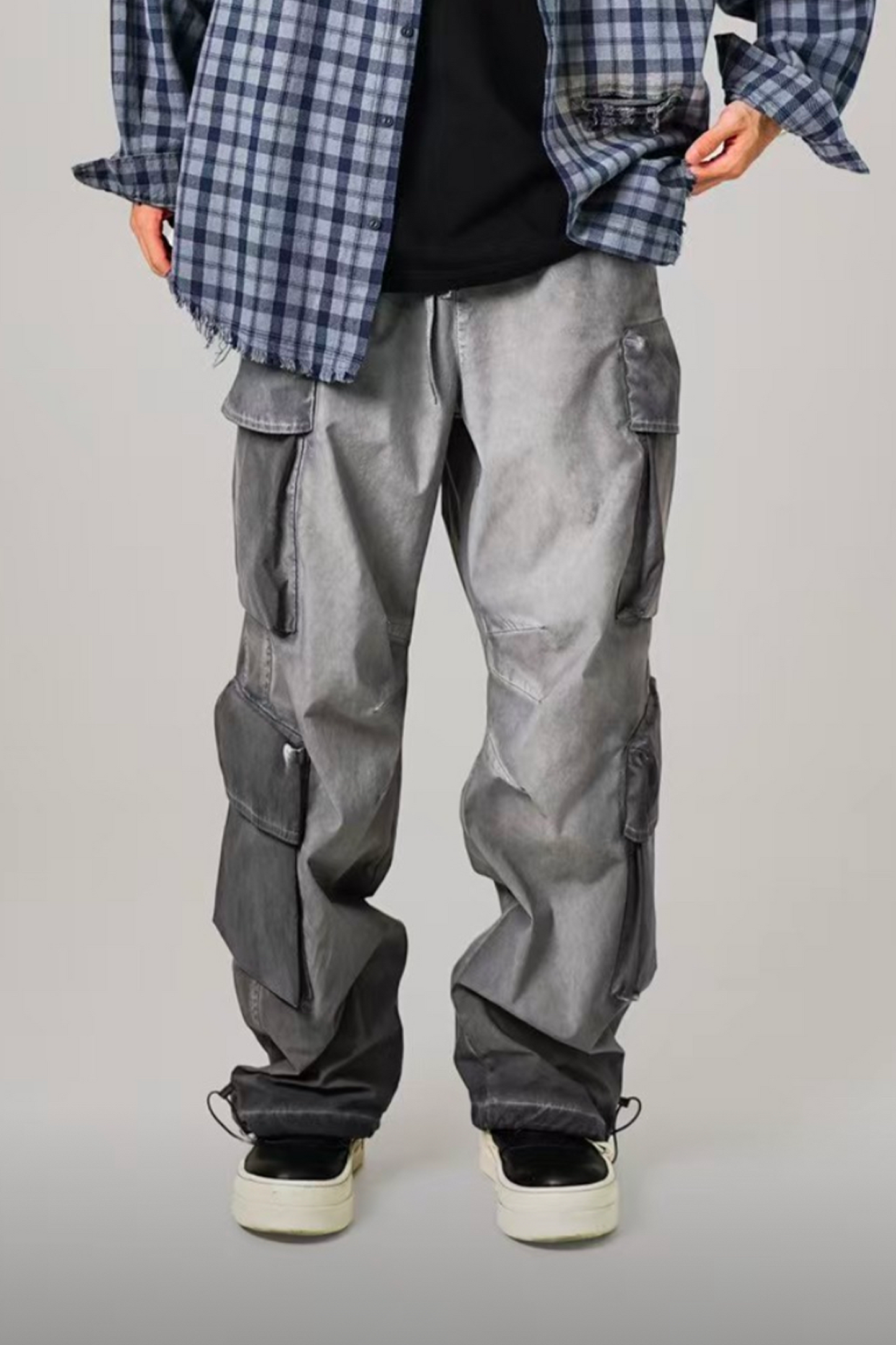 PANTALON CARGO BOOTCUT GRIS