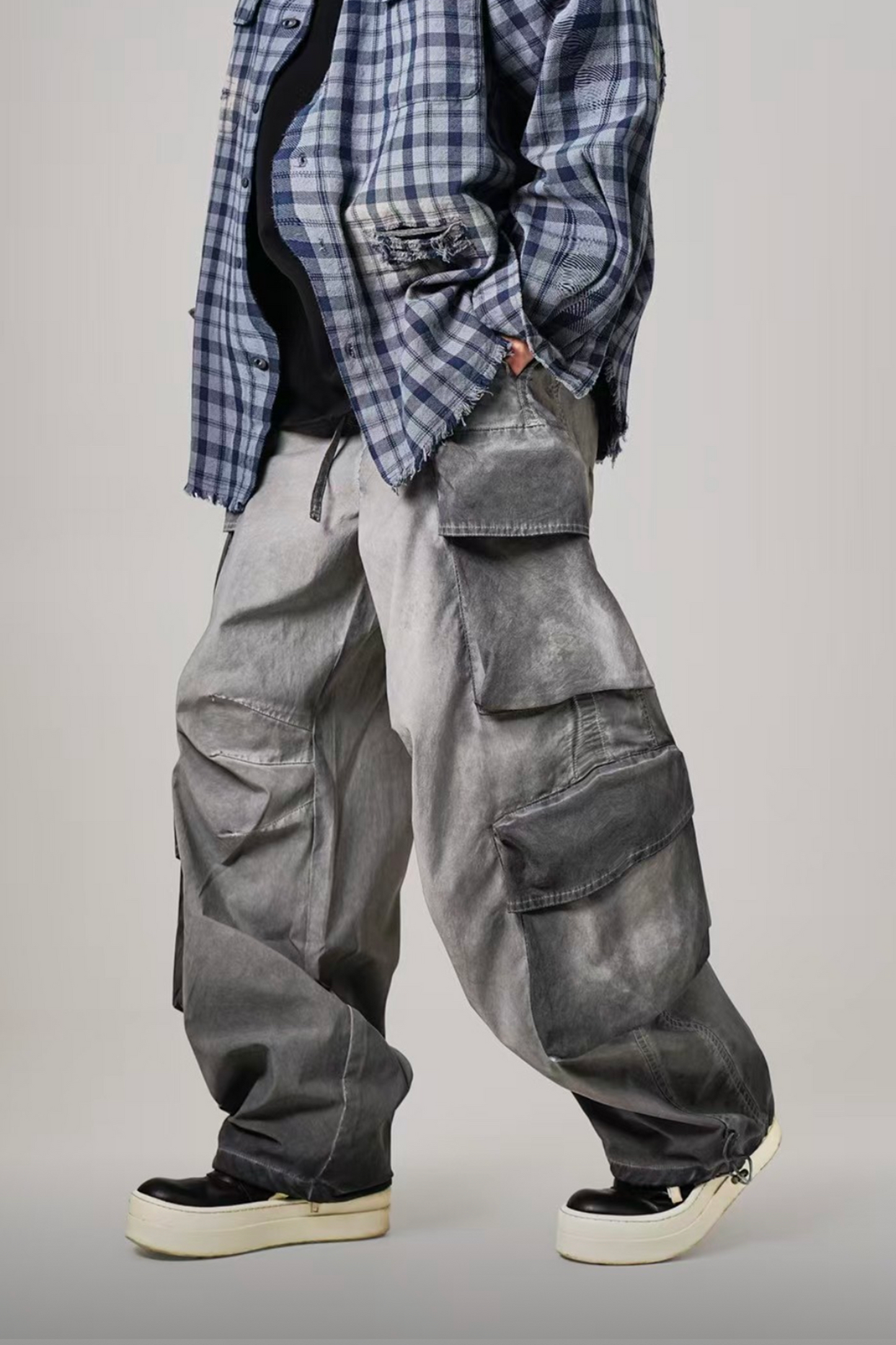 PANTALON CARGO BOOTCUT GRIS