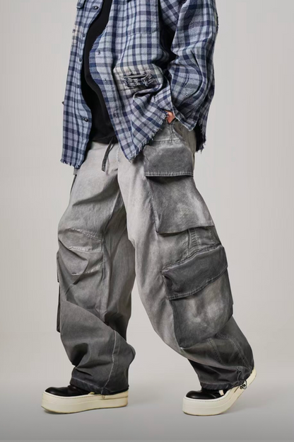 PANTALON CARGO BOOTCUT GRIS