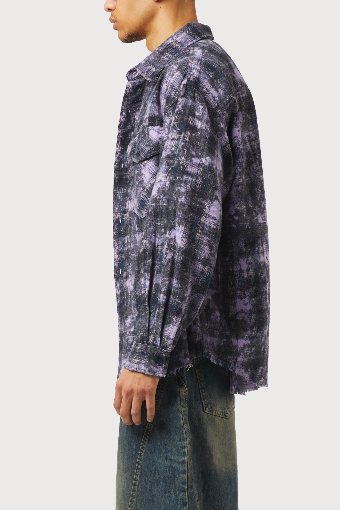 CHEMISE À CARREAUX VIOLETTE