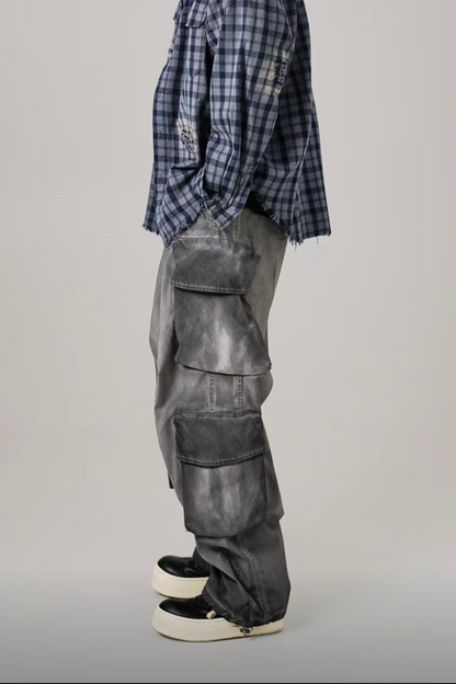 PANTALON CARGO BOOTCUT GRIS