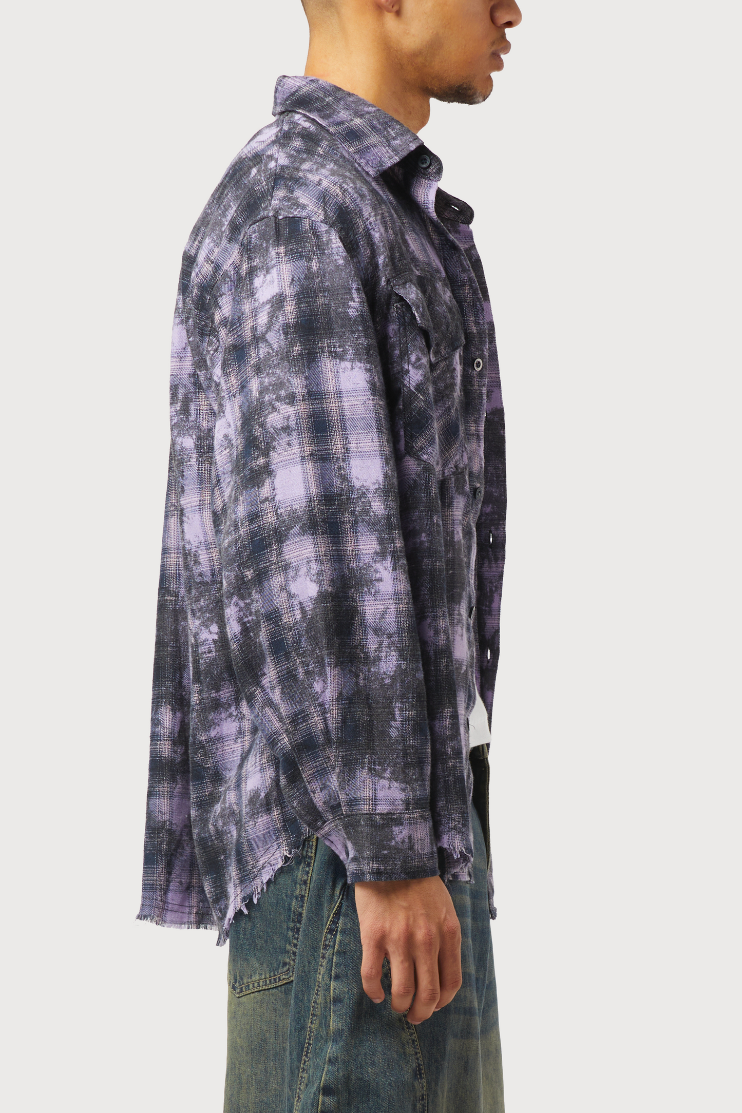 CHEMISE À CARREAUX VIOLETTE