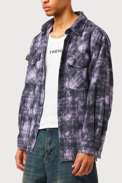 CHEMISE À CARREAUX VIOLETTE