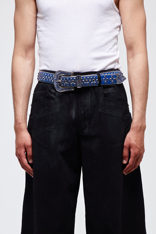 CEINTURE EN CUIR À STRASS