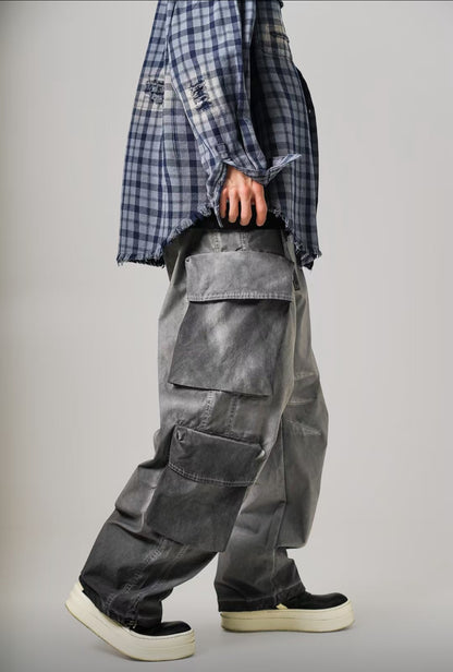 PANTALON CARGO BOOTCUT GRIS